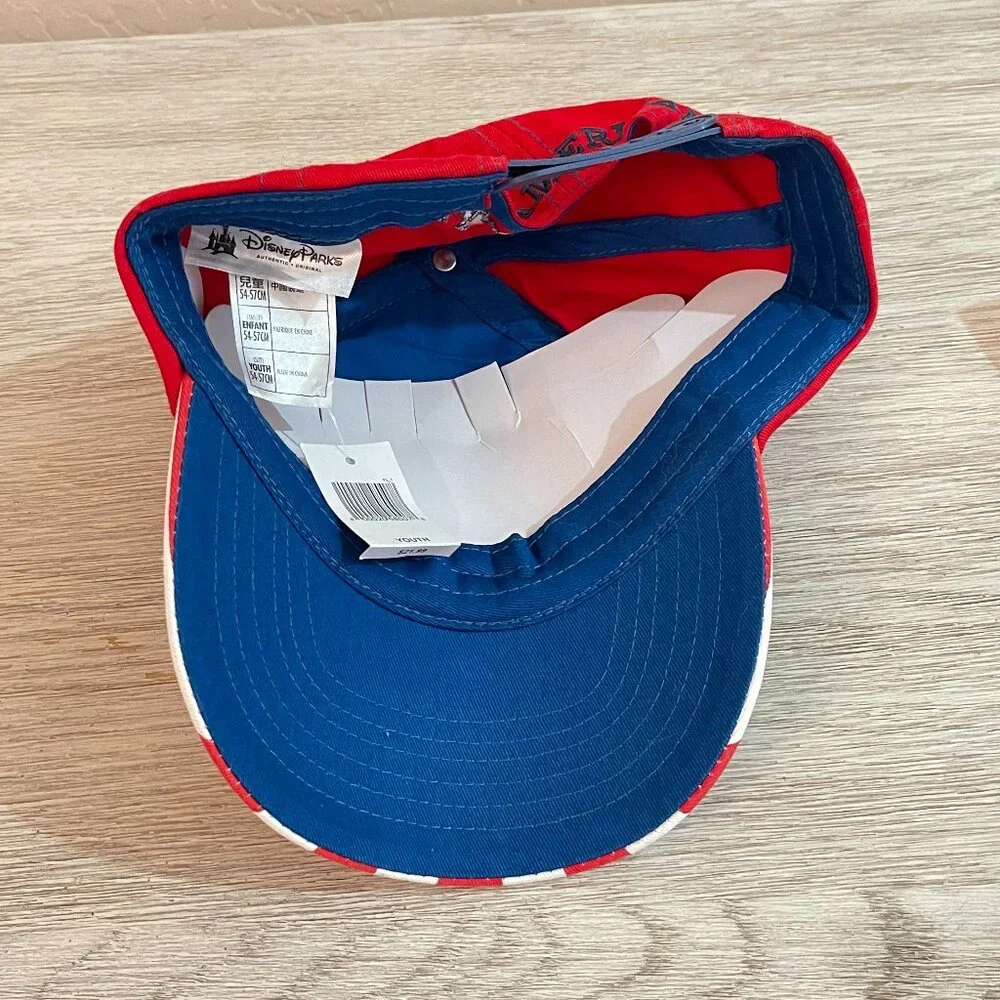 New Disney Parks Hat Cap Youth All American Mickey Mouse Red White Blue Unisex